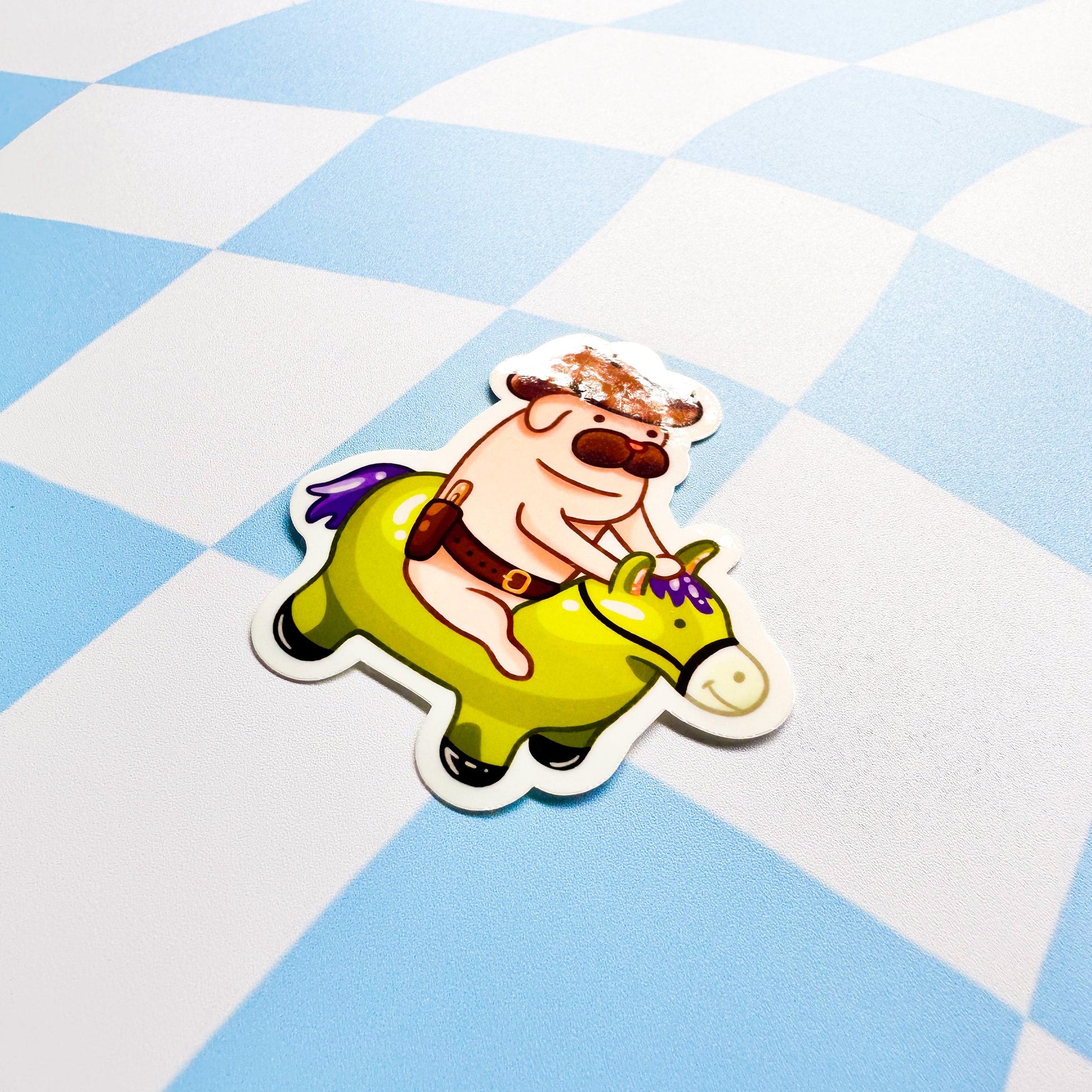 Cowboy Pug Sticker - Arttay Designs