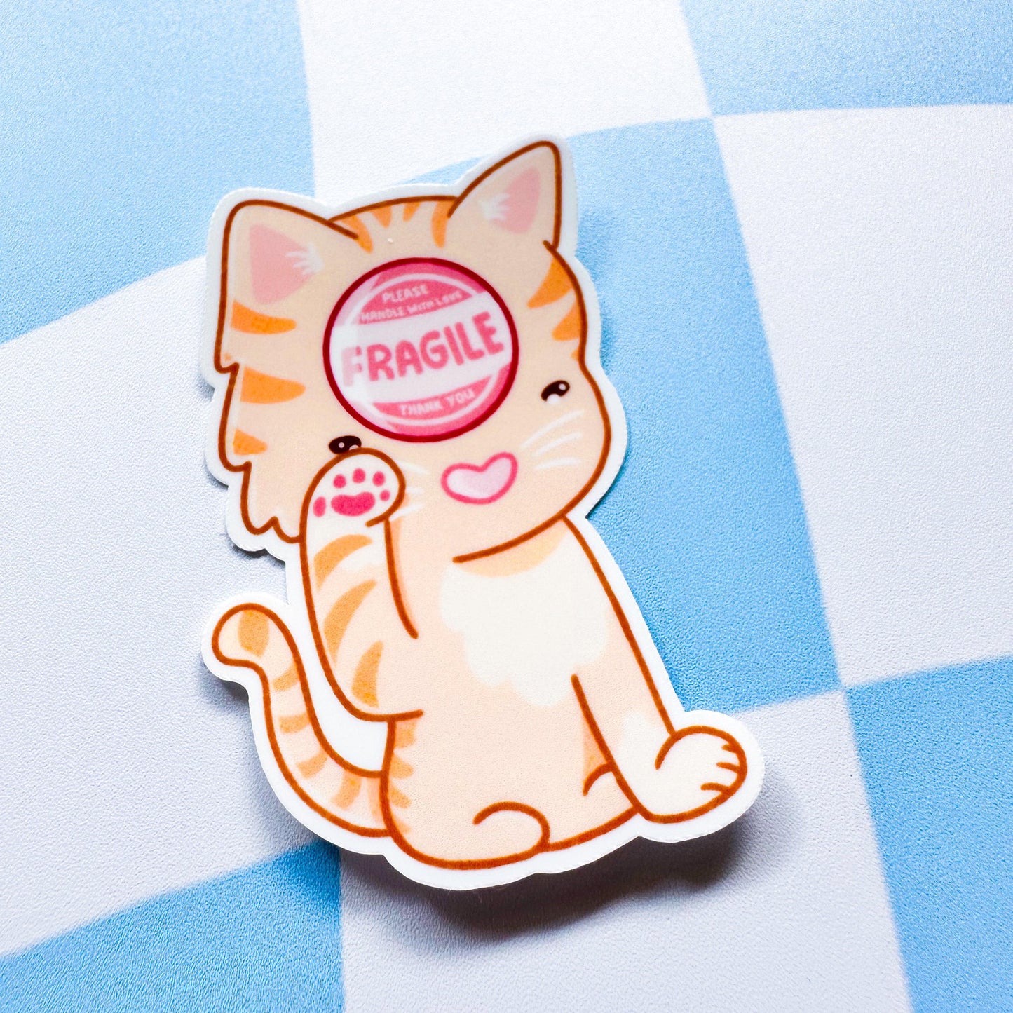 Fragile Cat Sticker - Arttay Designs