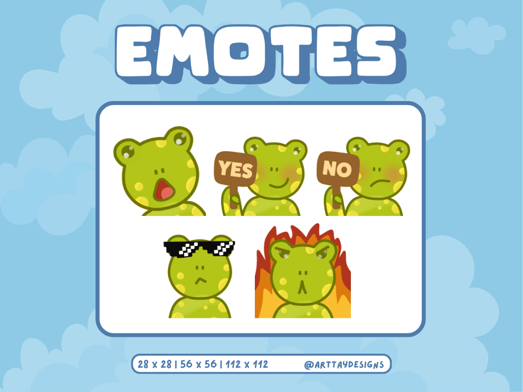 Frog Twitch Emotes - Arttay Designs