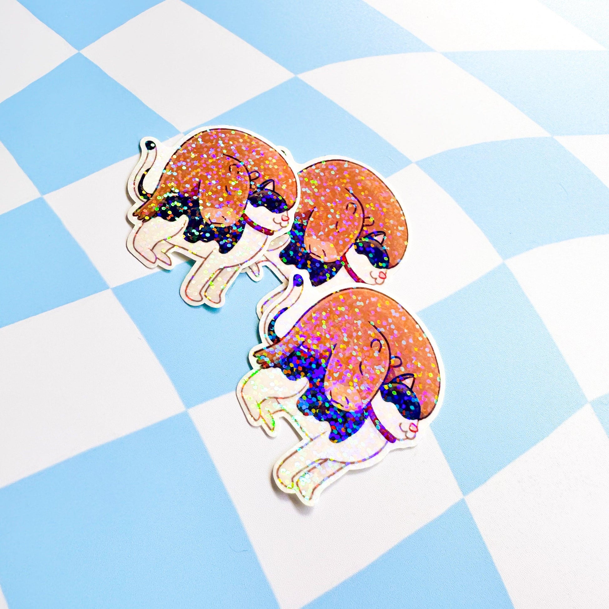 Holographic Cat & Capybara Sticker - Arttay Designs