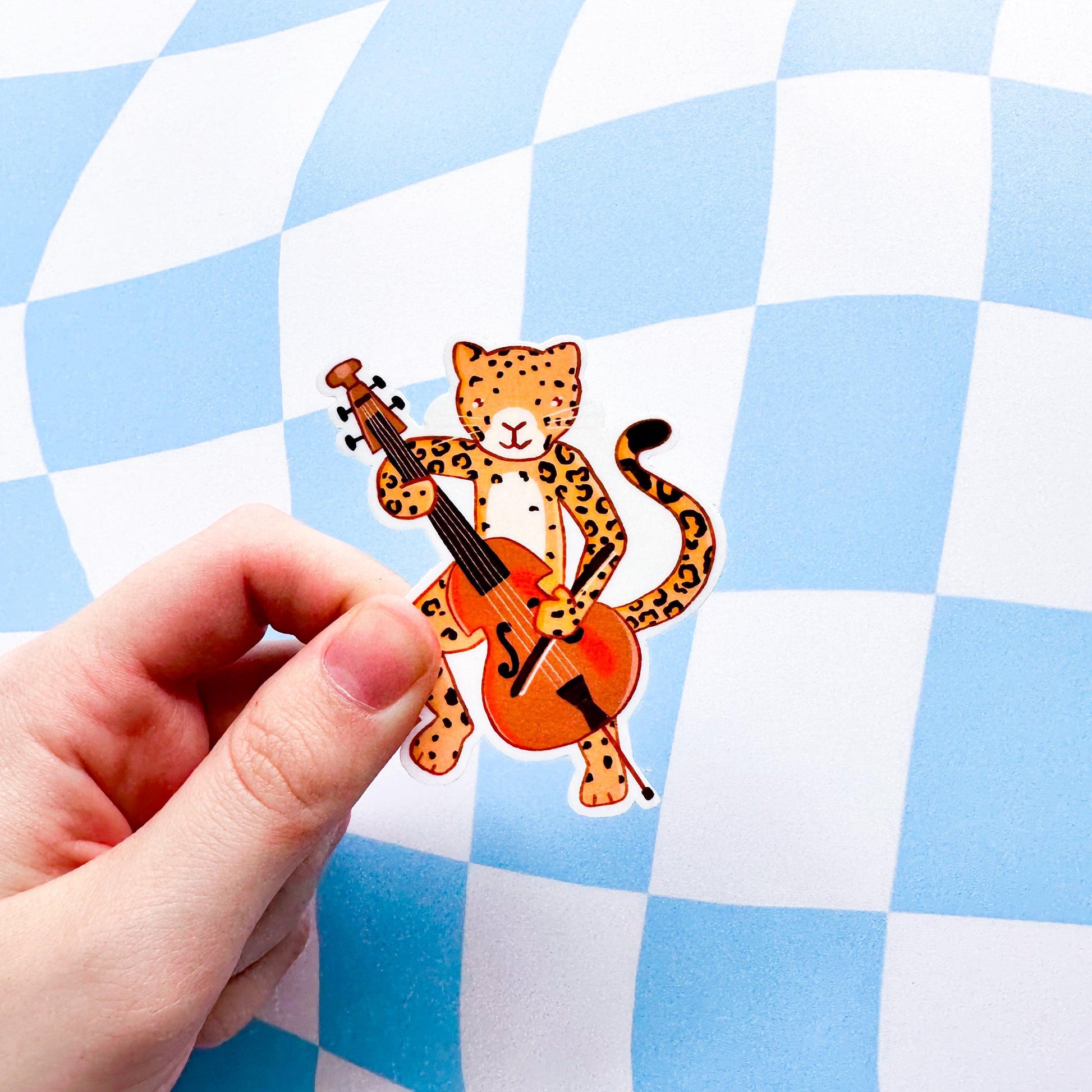 Jaguar Playing Jazz Sticker - Arttay Designs