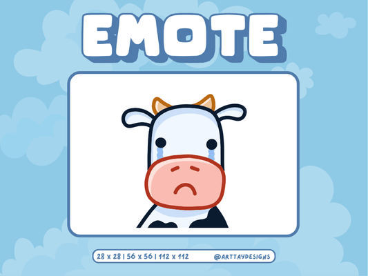 Sad Cow Twitch Emote - Arttay Designs