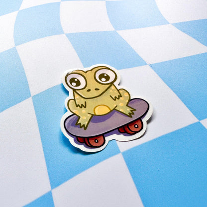 Skater Frog Sticker - Arttay Designs