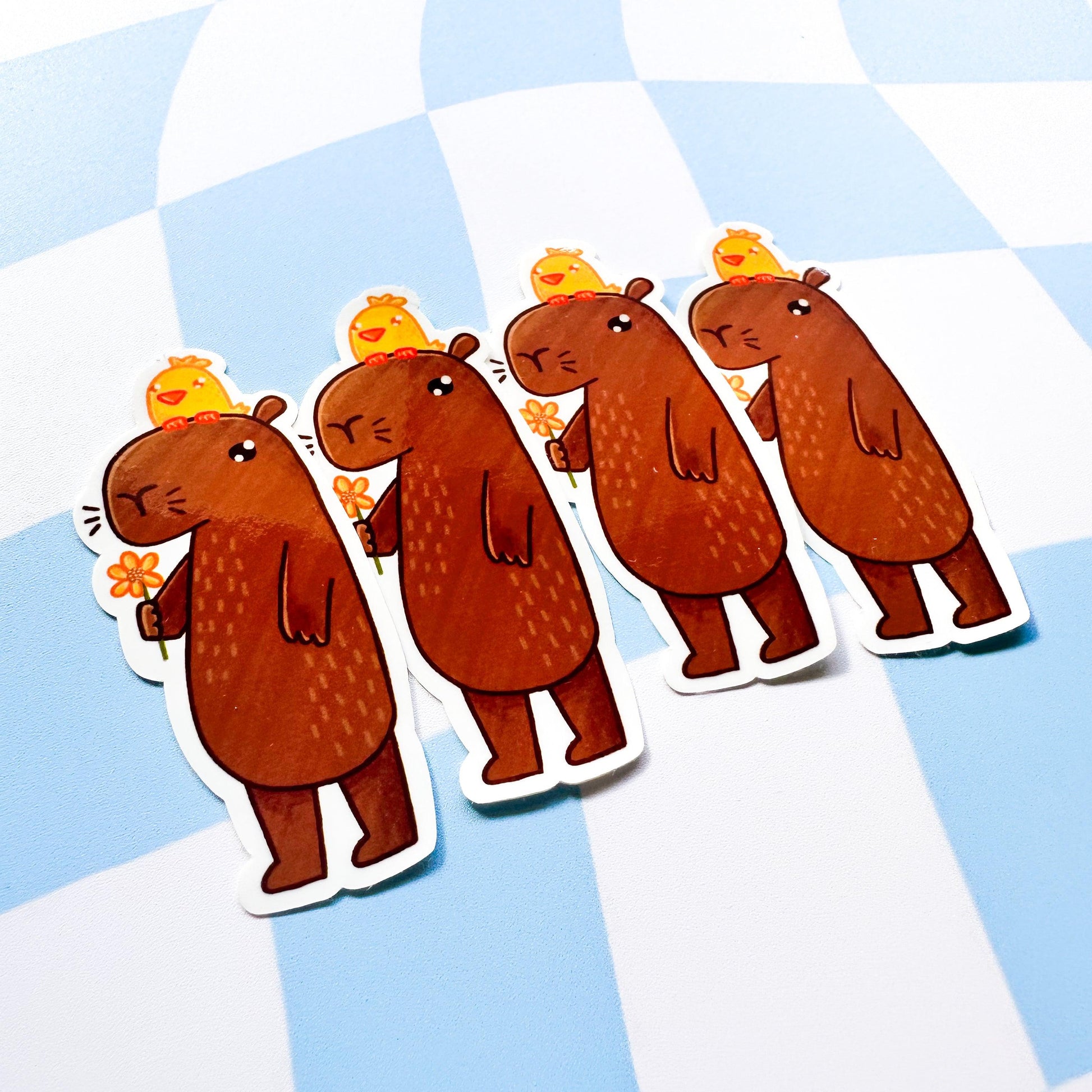 Tom The Capybara and Bird Sticker - Arttay Designs