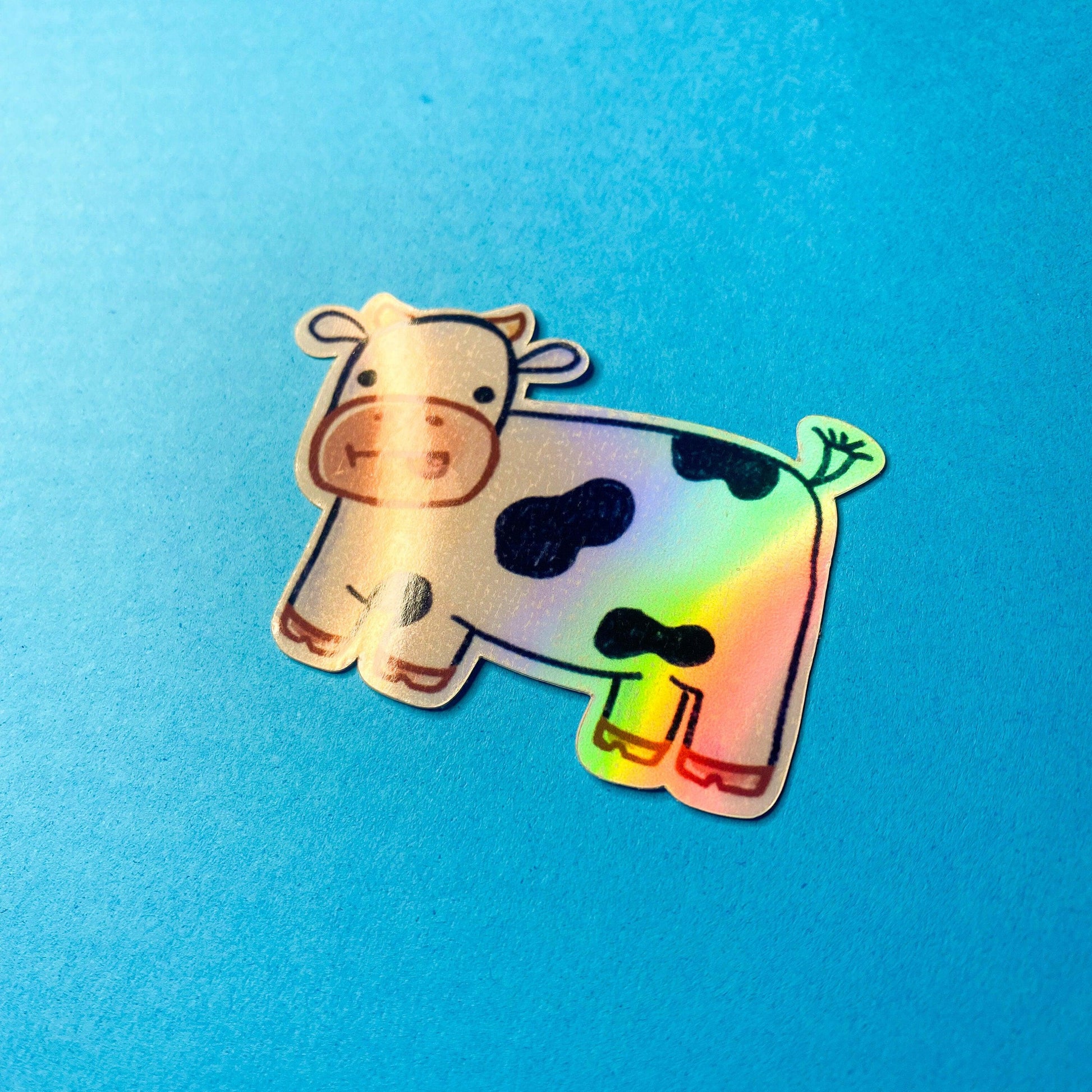 Holographic Cow Sticker